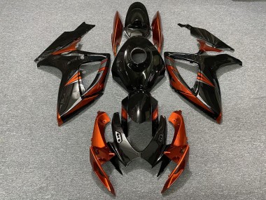 Nero & Arancione Bruciato 06-07 Suzuki GSXR 600-750 Carene Moto