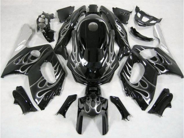 Nero & Argento Fiamma 98-07 Yamaha YZF600 Carene Moto Nero & Argento Fiamma 98-07 Yamaha YZF600 Carene Moto