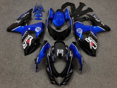 Nero & Blu Con Loghi Personalizzati 09-16 Suzuki GSXR 1000 Carene Moto