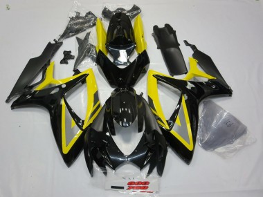 Nero & Giallo 06-07 Suzuki GSXR 600-750 Carene Moto