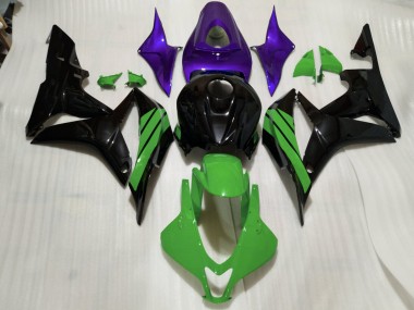 Nero Lucido & Accenti Verdi & Viola 07-08 Honda CBR600RR Carene Moto