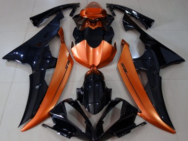 Nero Lucido & Arancione Chiaro 08-16 Yamaha R6 Carene Moto