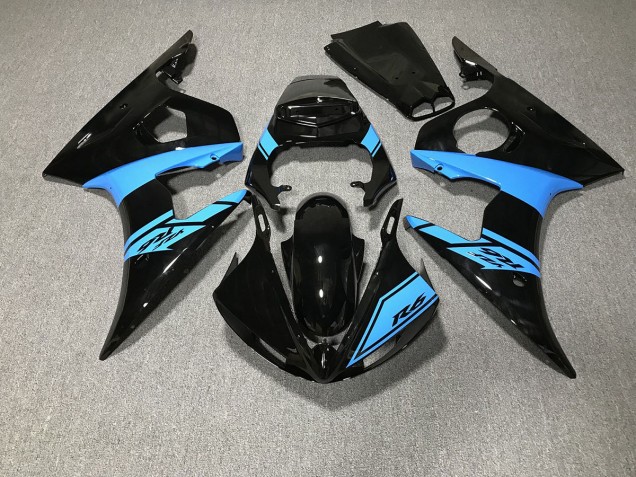 Nero Lucido & Azzurro 03-04 Yamaha R6 Carene Moto Nero Lucido & Azzurro 03-04 Yamaha R6 Carene Moto