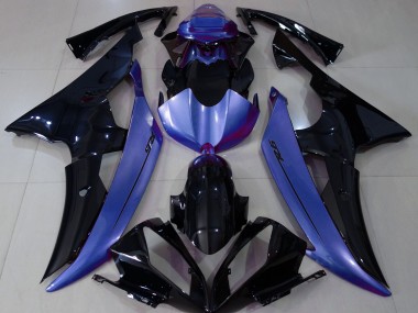 Nero Lucido & Azzurro 08-16 Yamaha R6 Carene Moto