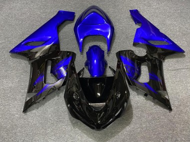 Nero Lucido & Blu 05-06 Kawasaki ZX6R Carene Moto
