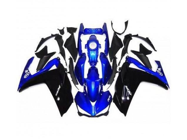 Nero Lucido & Blu 15-18 Yamaha R3 Carene Moto Nero Lucido & Blu 15-18 Yamaha R3 Carene Moto