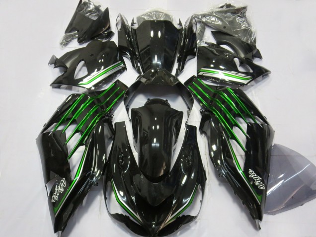 Nero Lucido Con Verde 12-21 Kawasaki ZX14R Carene Moto Nero Lucido Con Verde 12-21 Kawasaki ZX14R Carene Moto