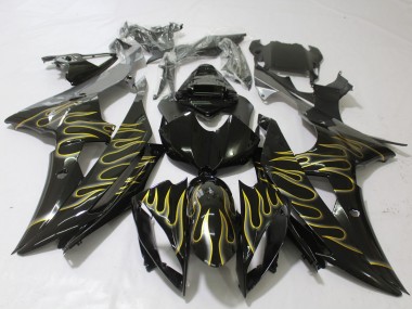 Nero Lucido & Fiamma 08-16 Yamaha R6 Carene Moto