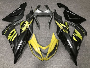 Nero Lucido & Giallo 13-18 Kawasaki ZX6R Carene Moto