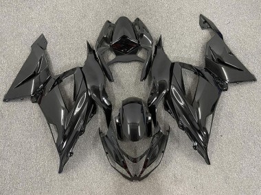 Nero Lucido Liscio 13-18 Kawasaki ZX6R Carene Moto