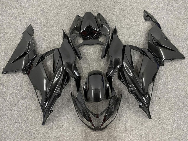 Nero Lucido Liscio 13-18 Kawasaki ZX6R Carene Moto Nero Lucido Liscio 13-18 Kawasaki ZX6R Carene Moto