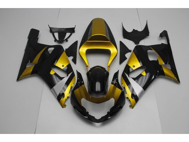 Nero Lucido & Oro 01-03 Suzuki GSXR 600-750 Carene Moto Nero Lucido & Oro 01-03 Suzuki GSXR 600-750 Carene Moto