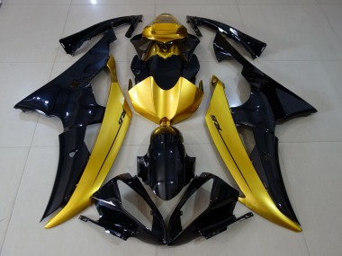 Nero Lucido & Oro 08-16 Yamaha R6 Carene Moto