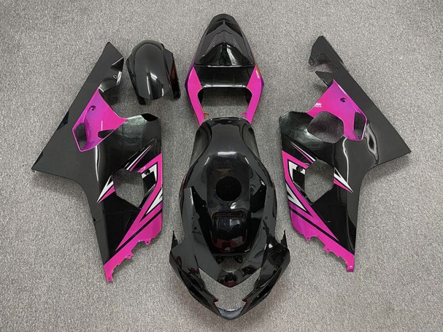 Nero Lucido & Rosa 04-05 Suzuki GSXR 600-750 Carene Moto Nero Lucido & Rosa 04-05 Suzuki GSXR 600-750 Carene Moto