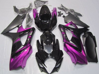 Nero Lucido & Rosa 07-08 Suzuki GSXR 1000 Carene Moto