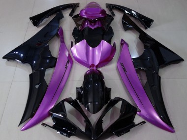 Nero Lucido & Rosa Viola 08-16 Yamaha R6 Carene Moto