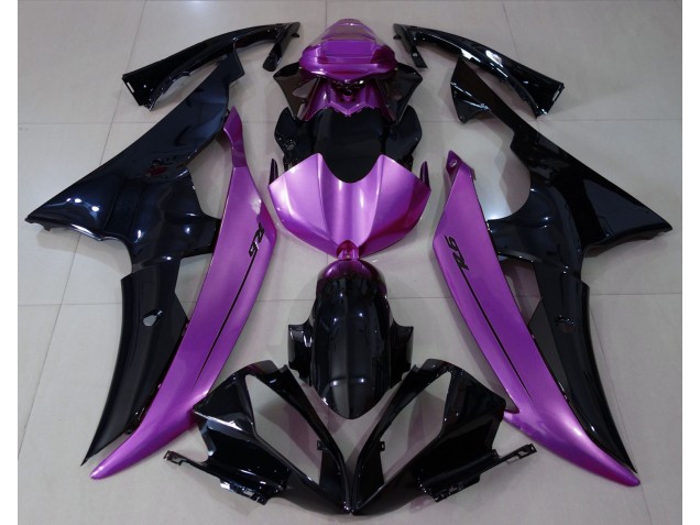 Nero Lucido & Rosa Viola 08-16 Yamaha R6 Carene Moto