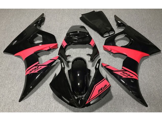 Nero Lucido & Rosso 03-04 Yamaha R6 Carene Moto Nero Lucido & Rosso 03-04 Yamaha R6 Carene Moto