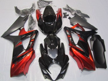 Nero Lucido & Rosso 07-08 Suzuki GSXR 1000 Carene Moto