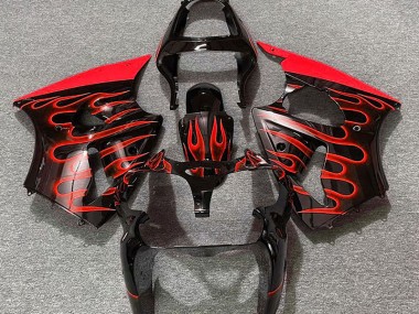 Nero Lucido & Rosso Fiamma 00-02 Kawasaki ZX6R Carene Moto