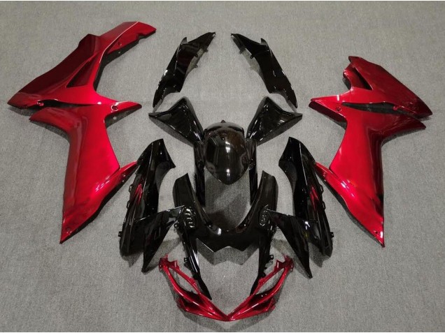 Nero Lucido & Rosso Lava 11-24 Suzuki GSXR 600-750 Carene Moto Nero Lucido & Rosso Lava 11-24 Suzuki GSXR 600-750 Carene Moto