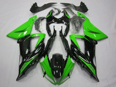 Nero Lucido Tinta Unita Verde 13-18 Kawasaki ZX6R Carene Moto
