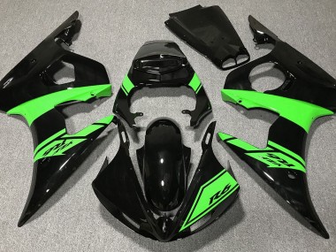Nero Lucido & Verde 03-04 Yamaha R6 Carene Moto