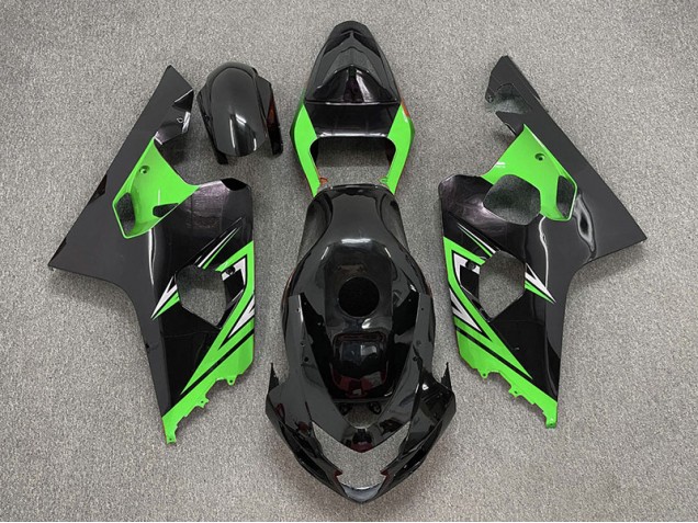 Nero Lucido & Verde 04-05 Suzuki GSXR 600-750 Carene Moto Nero Lucido & Verde 04-05 Suzuki GSXR 600-750 Carene Moto