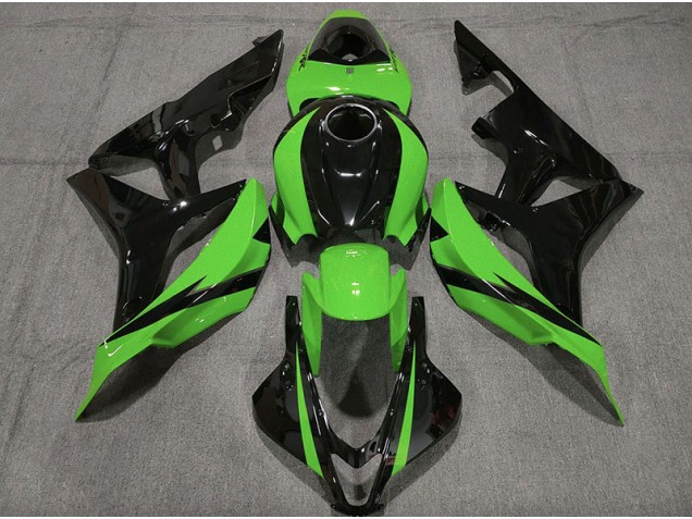 Nero Lucido & Verde 07-08 Honda CBR600RR Carene Moto Nero Lucido & Verde 07-08 Honda CBR600RR Carene Moto