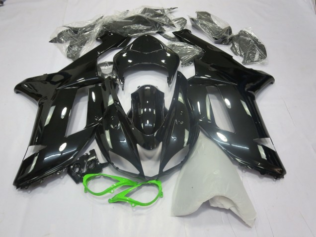Nero Lucido Verde 07-08 Kawasaki ZX6R Carene Moto Nero Lucido Verde 07-08 Kawasaki ZX6R Carene Moto