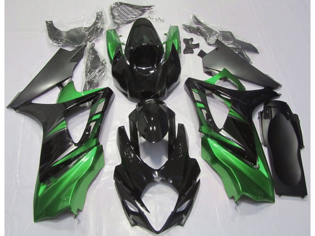 Nero Lucido & Verde 07-08 Suzuki GSXR 1000 Carene Moto
