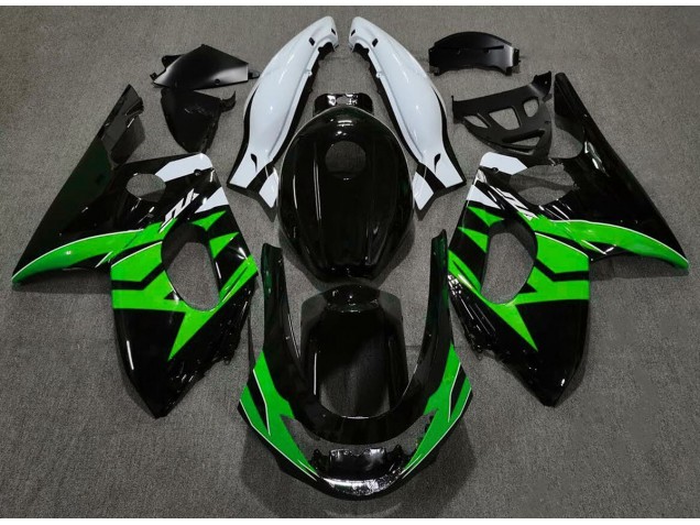 Nero Lucido Verde & Bianco 98-07 Yamaha YZF600 Carene Moto Nero Lucido Verde & Bianco 98-07 Yamaha YZF600 Carene Moto