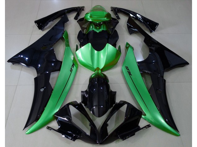 Nero Lucido & Verde Chiaro 08-16 Yamaha R6 Carene Moto Nero Lucido & Verde Chiaro 08-16 Yamaha R6 Carene Moto