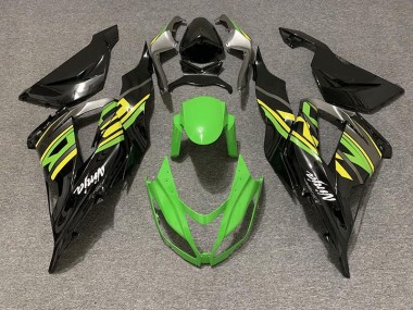 Nero Lucido & Verde Da Corsa 13-18 Kawasaki ZX6R Carene Moto