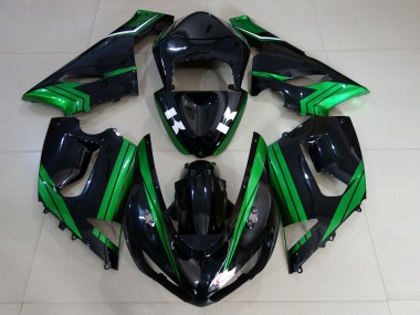 Nero Lucido & Verde Elettrico 05-06 Kawasaki ZX6R Carene Moto