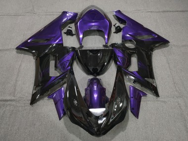 Nero Lucido & Viola 05-06 Kawasaki ZX6R Carene Moto