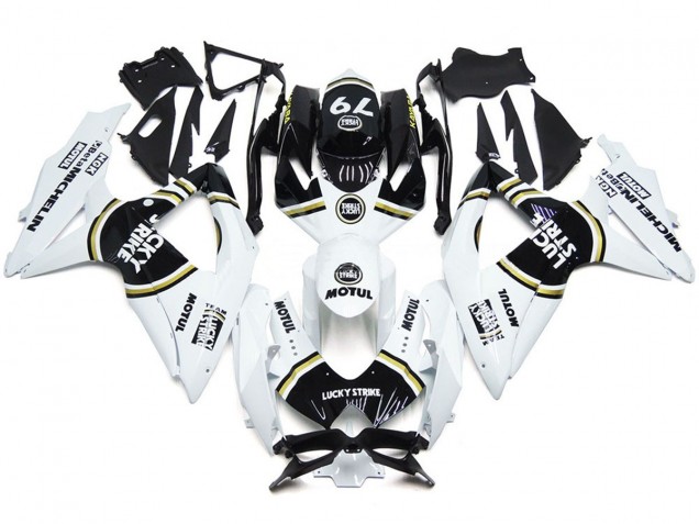 Nero Lucky Strike 79 08-10 Suzuki GSXR 600-750 Carene Moto Nero Lucky Strike 79 08-10 Suzuki GSXR 600-750 Carene Moto