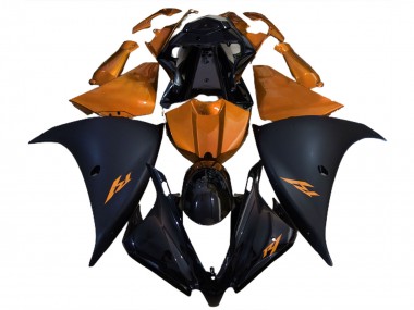 Nero Opaco & Arancione 12-14 Yamaha R1 Carene Moto