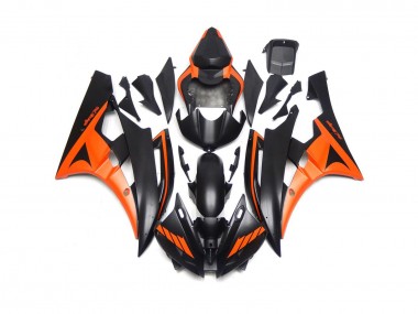 Nero Opaco & Arancione Personalizzati 06-07 Yamaha R6 Carene Moto