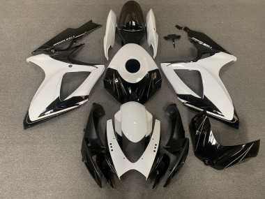 Nero Opaco & Bianco Lucido 06-07 Suzuki GSXR 600-750 Carene Moto