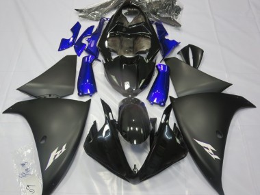Nero Opaco & Blu 09-11 Yamaha R1 Carene Moto