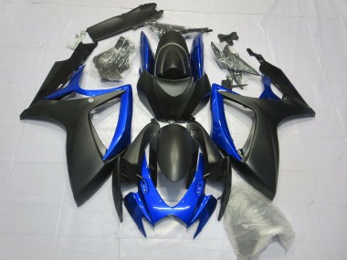 Nero Opaco Blu Lucido 06-07 Suzuki GSXR 600-750 Carene Moto