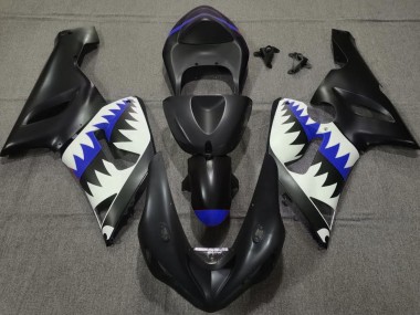 Nero Opaco & Blu Squalo 05-06 Kawasaki ZX6R Carene Moto