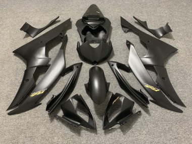Nero Opaco Con Logo Dorato 08-16 Yamaha R6 Carene Moto