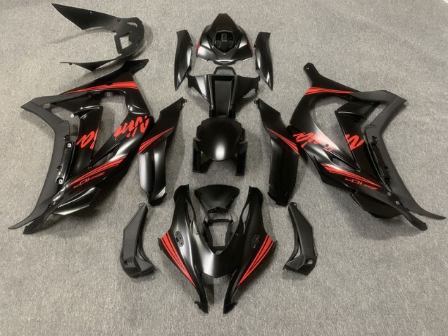 Nero Opaco Con Rosso 16-19 Kawasaki ZX10R Carene Moto Nero Opaco Con Rosso 16-19 Kawasaki ZX10R Carene Moto