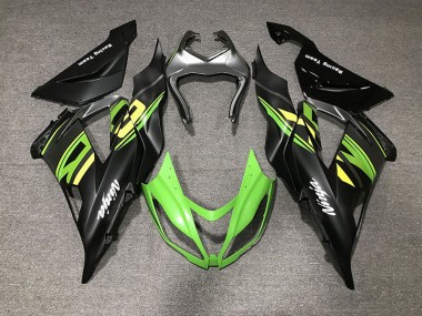 Nero Opaco & Corsa 13-18 Kawasaki ZX6R Carene Moto