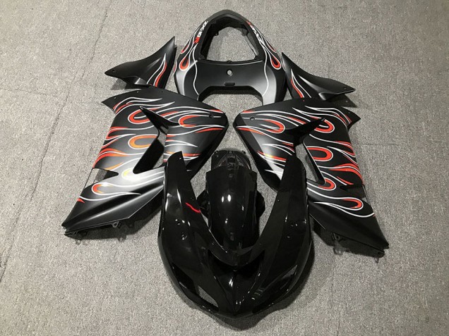 Nero Opaco & Fiamma 06-07 Kawasaki ZX10R Carene Moto