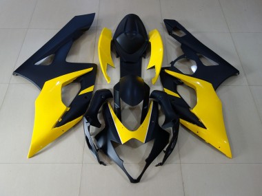 Nero Opaco & Giallo 05-06 Suzuki GSXR 1000 Carene Moto