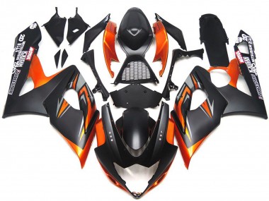 Nero Opaco & Lucido Personalizzato & Arancione 05-06 Suzuki GSXR 1000 Carene Moto