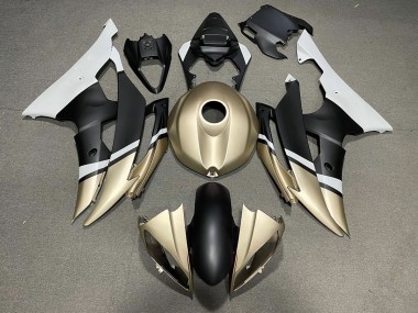 Nero Opaco & Oro 08-16 Yamaha R6 Carene Moto